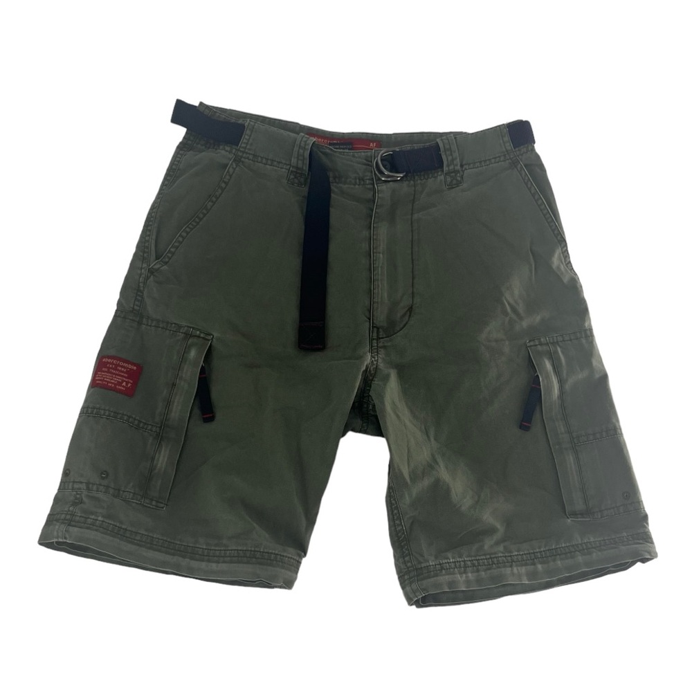 Vintage Abercrombie And Fitch Cargo Shorts Men Medium Green Military Paratrooper